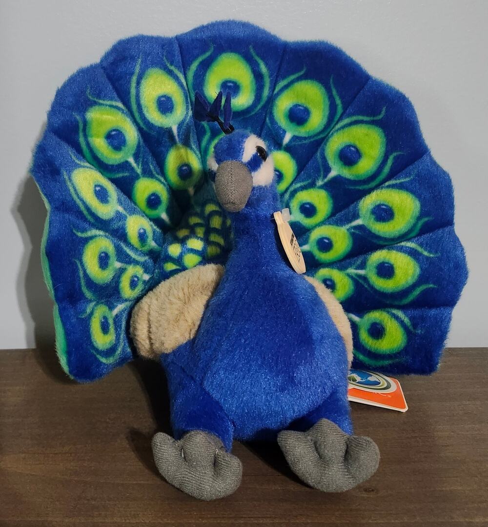 Wild Republic Peacock Plush Potawatomi Zoo Blue Green Bird With Tags